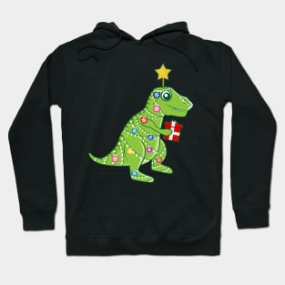 Tree Rex T-Rex Dinosaur Kids Christmas Hoodie